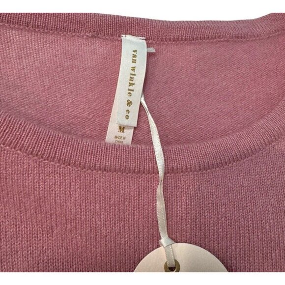 Van Winkle & Co Size Medium 100% Cashmere Sweater Blush Pink NWT $138 - Picture 2 of 8